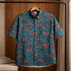 5XL Dixxon Flannel Company Stay Gold Party Polo Shortsleeve Button Down EUC